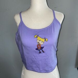 NWT Nickelodeon Angelica Rugrats Lavender Crop Cami Top Size XL